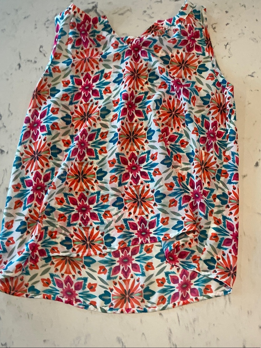 GAP Floral Swim Coverup in White with Pink, Orange & Teal